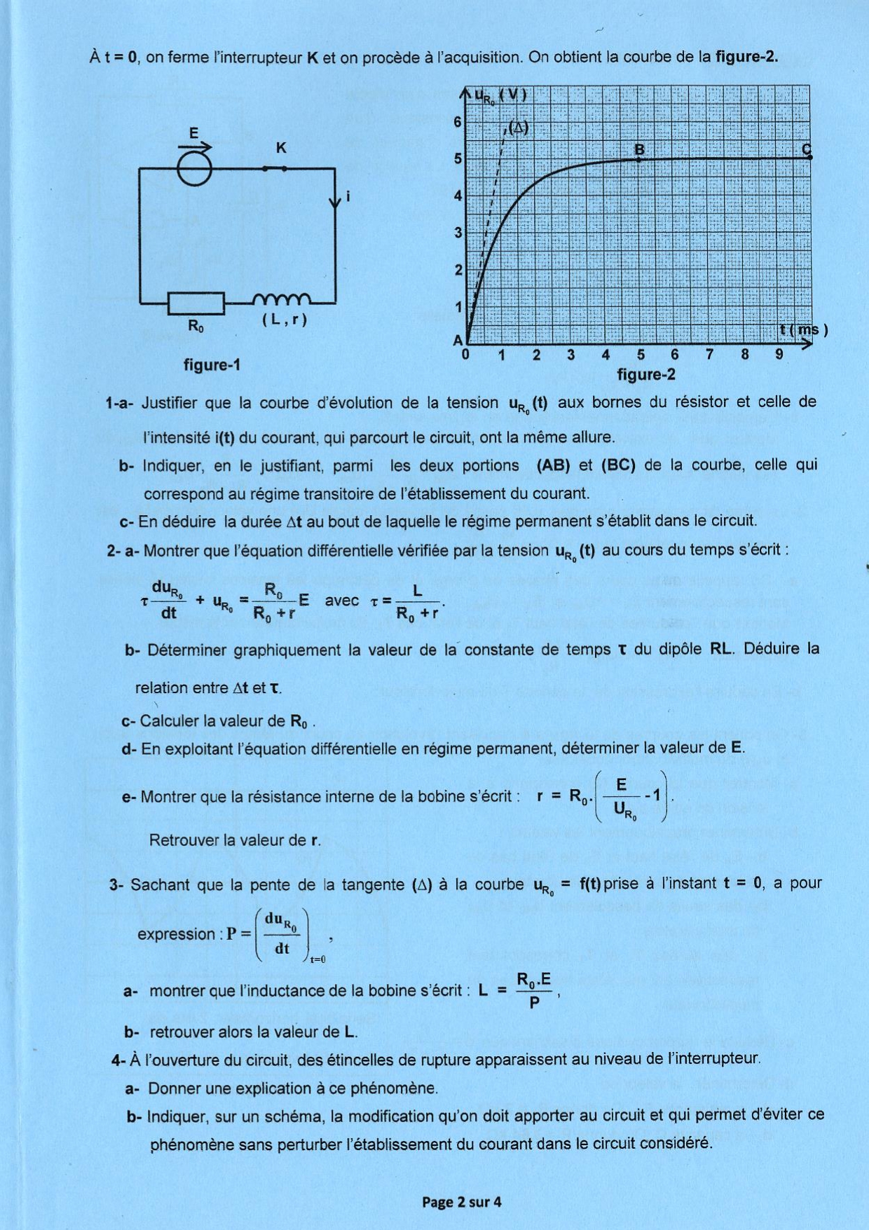 physique page 0002 - امتحان الفيزياء للبكالوريا علوم الاعلامية..
